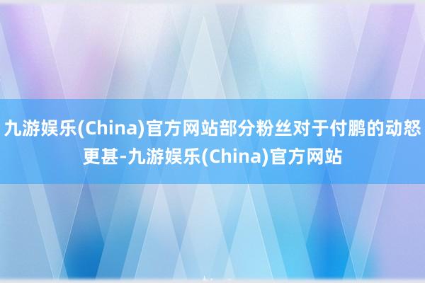 九游娱乐(China)官方网站部分粉丝对于付鹏的动怒更甚-九游娱乐(China)官方网站