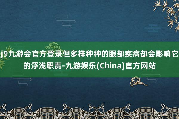 j9九游会官方登录但多样种种的眼部疾病却会影响它的浮浅职责-九游娱乐(China)官方网站