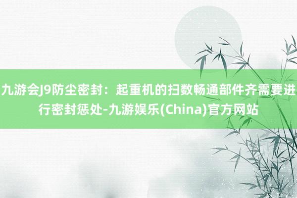 九游会J9防尘密封：起重机的扫数畅通部件齐需要进行密封惩处-九游娱乐(China)官方网站