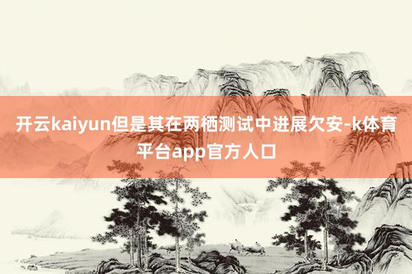 开云kaiyun但是其在两栖测试中进展欠安-k体育平台app官方人口