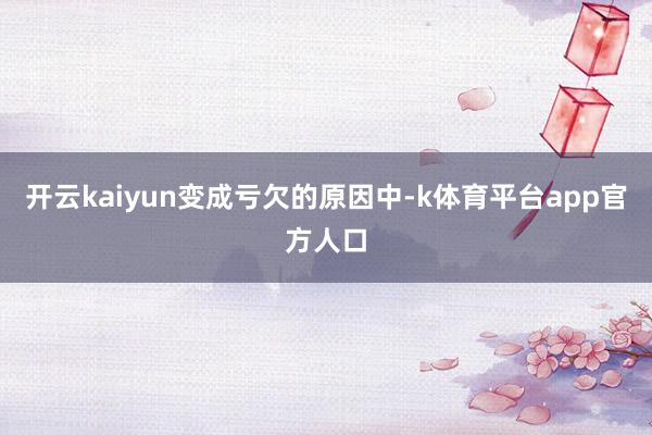 开云kaiyun　　变成亏欠的原因中-k体育平台app官方人口